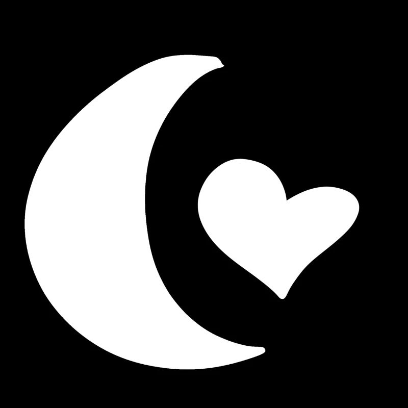 moon symbol shape love heart