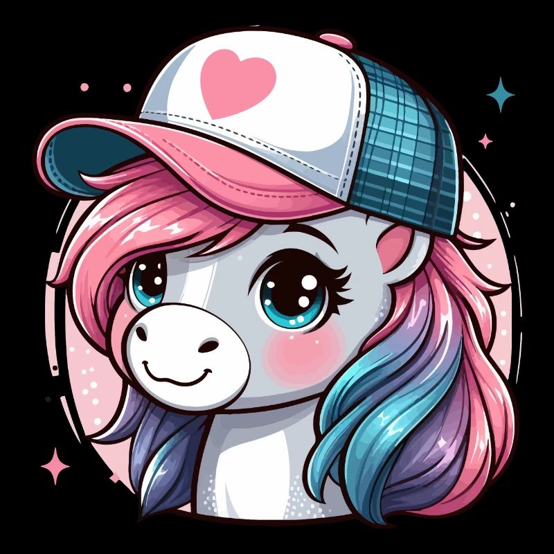 Süße rosa Pony Mähne hat Kappe