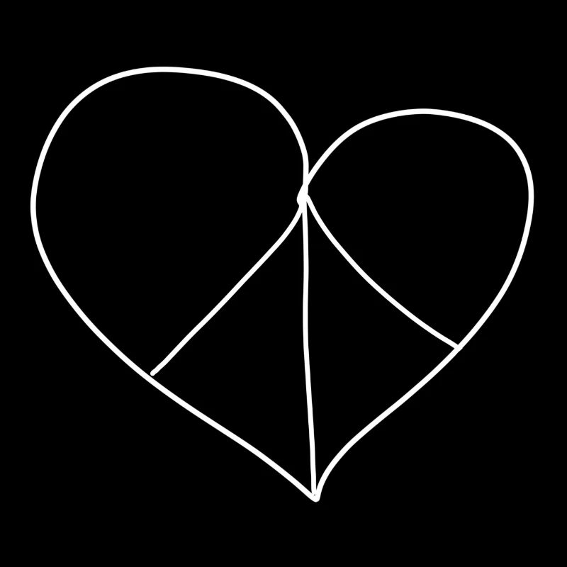 herz symbol vier teile liebe