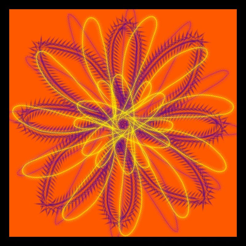 Abstract flower on orange background