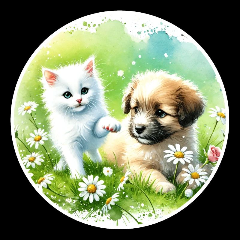 Hund und Katze in Harmonie