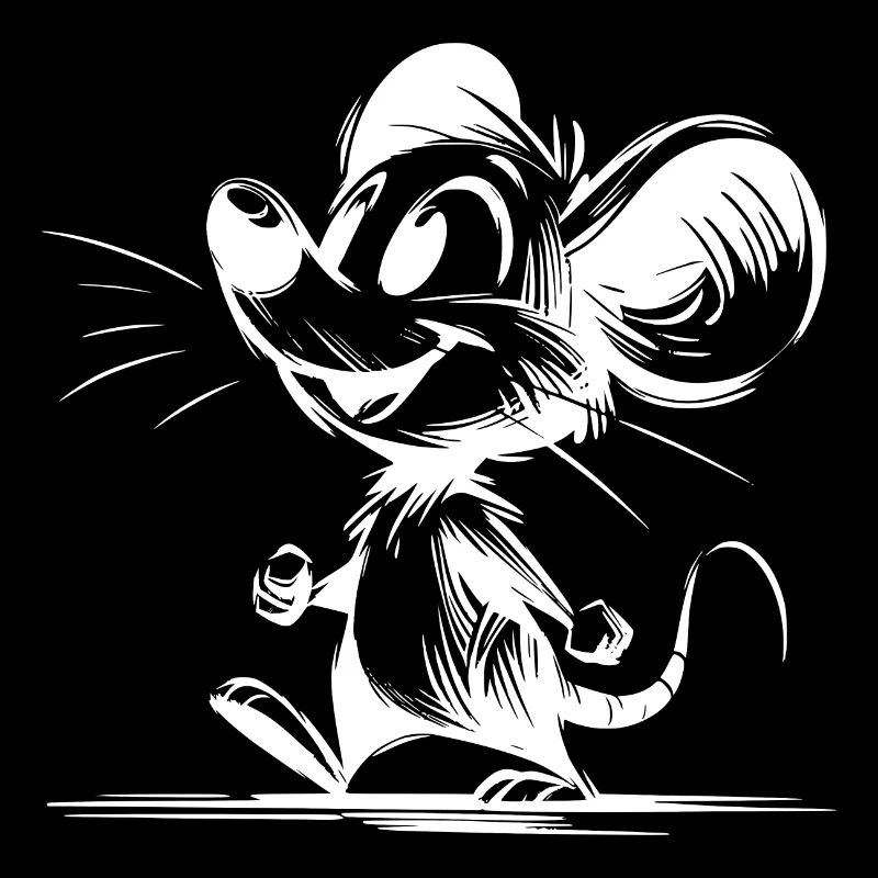 Cute Little Pencil Style Kids Mouse Sketch