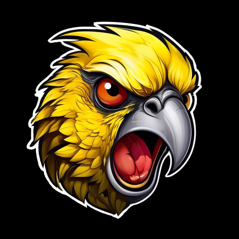 Wild angry animal pugnacious combative budgerigar