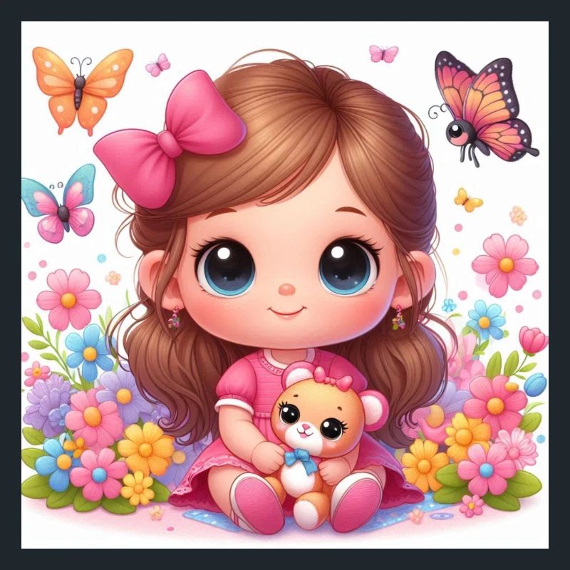 Kleines Mädchen mit ihrer Tigger-Puppe