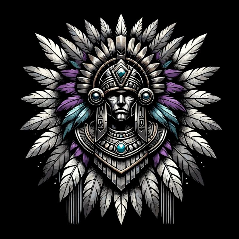 Aztekischer Krieger Mit Traditioneller