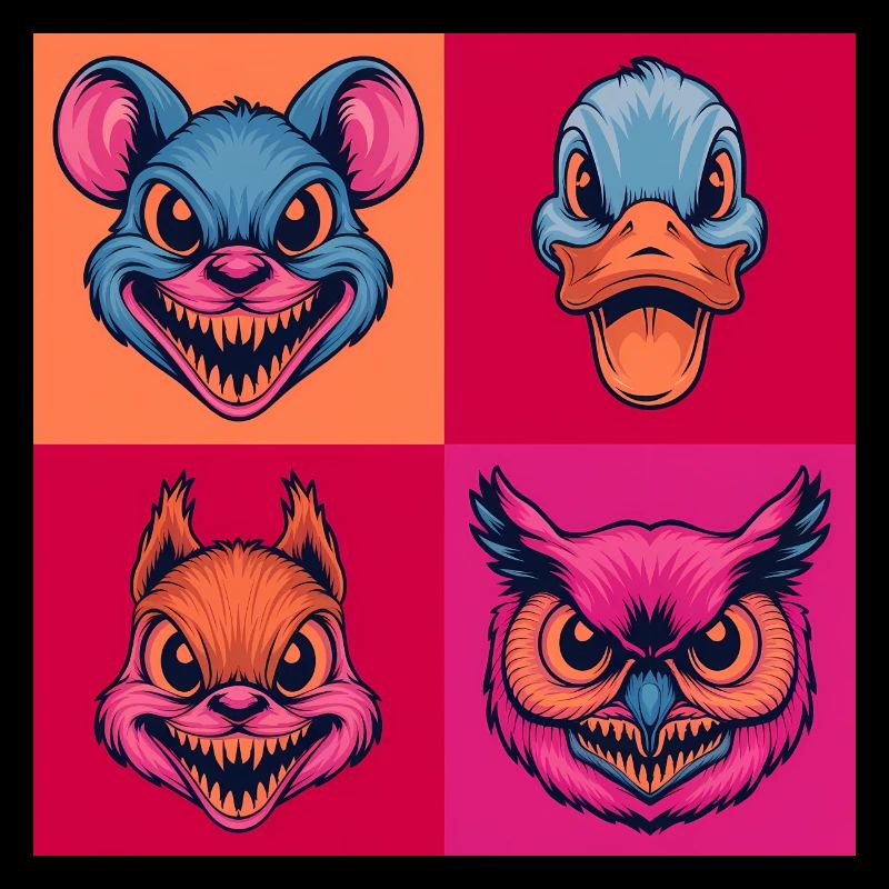 smile hardcore Tiere maus ente eule halloween