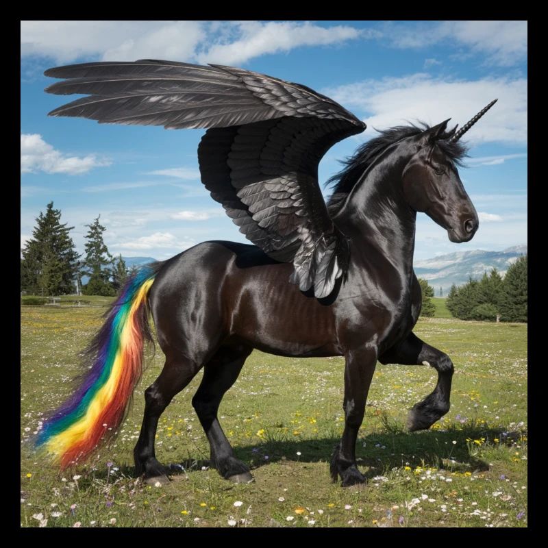 Cheval frison Alicorn