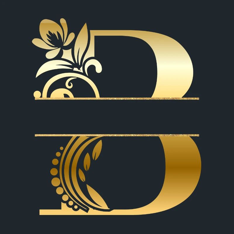 Personalisierter goldener Blumenbuchstabe b - Geschenkidee
