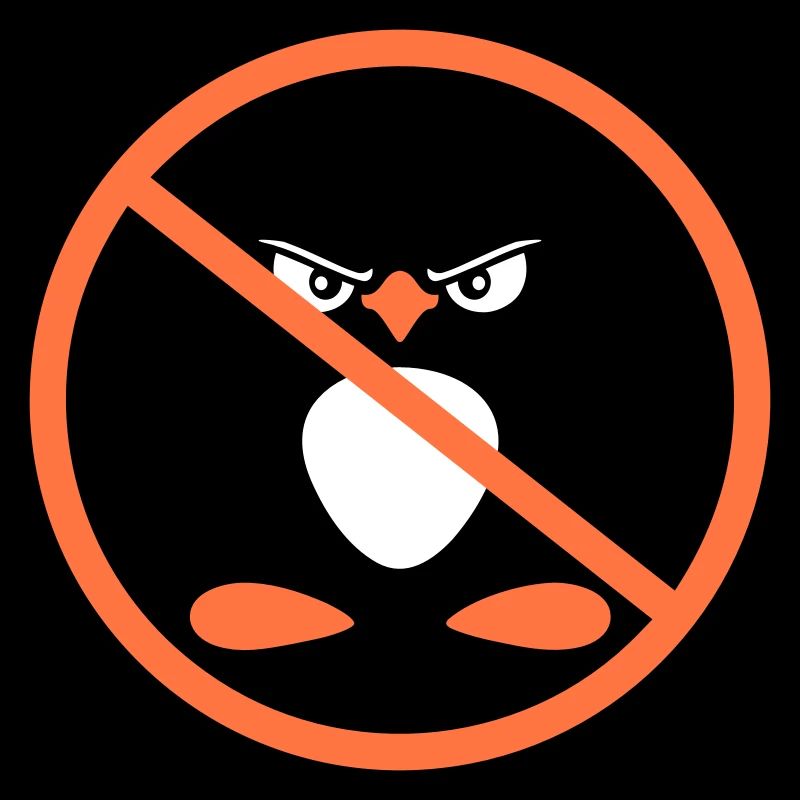 Böse Pinguine Verboten Bereich Schild Hinweis Cool
