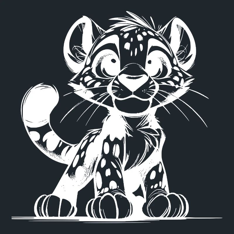 Kinder Zeichnung Leopard mit Schmuseblick