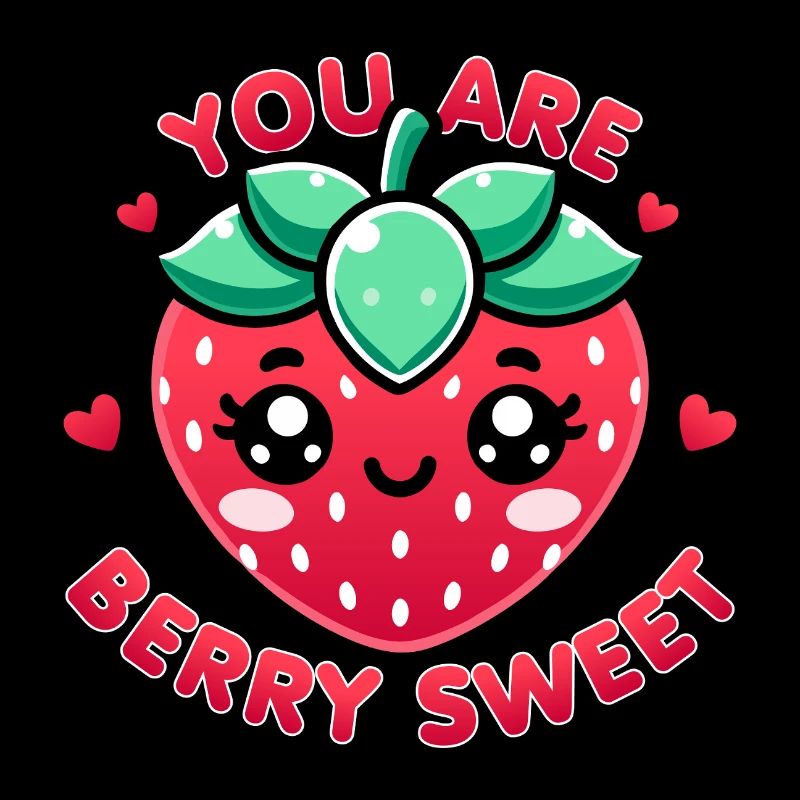 Kawaii Chibi Erdbeere Du Sind Beeren Süß Lustig
