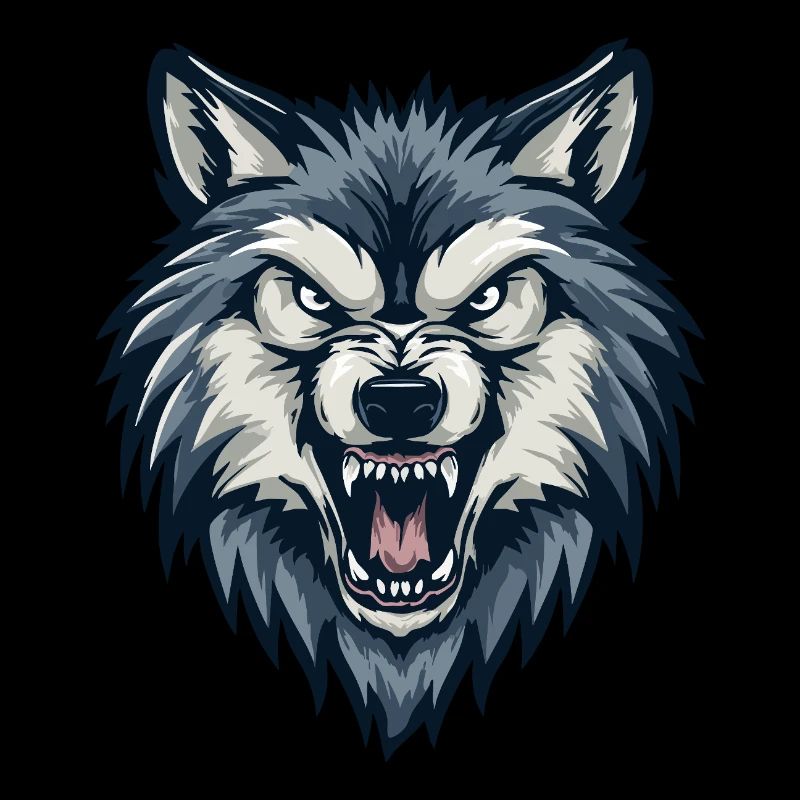Wolf montre les dents – sauvage et intrépide.