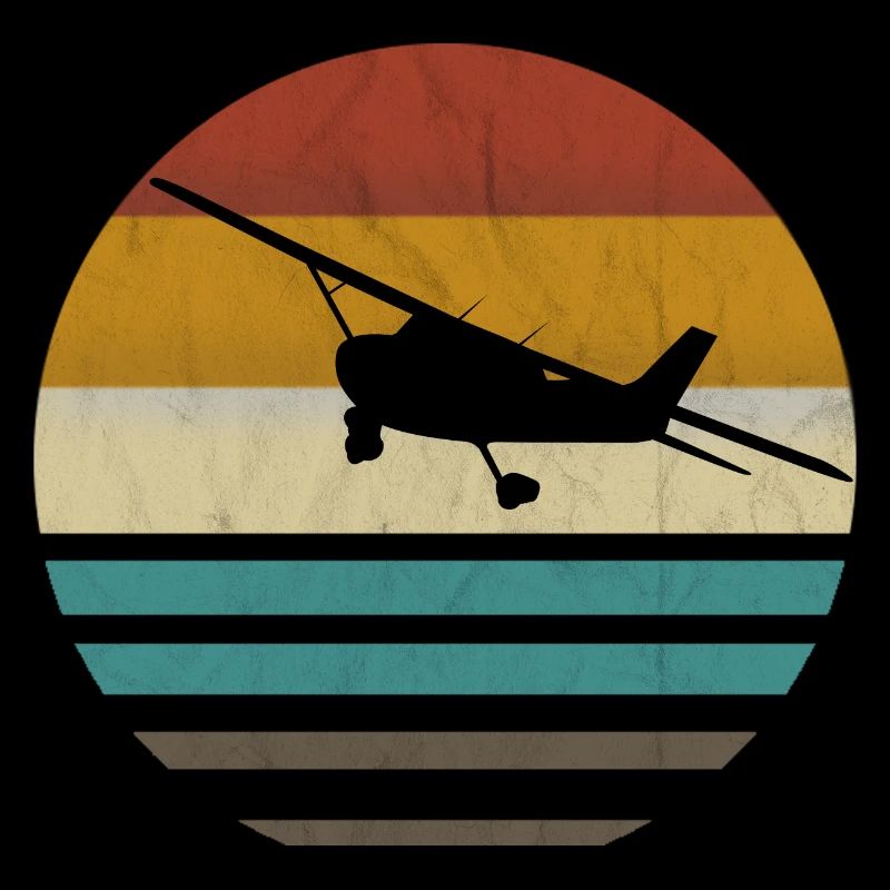 Flugzeug Flieger retro vintage Pilot Geschenk