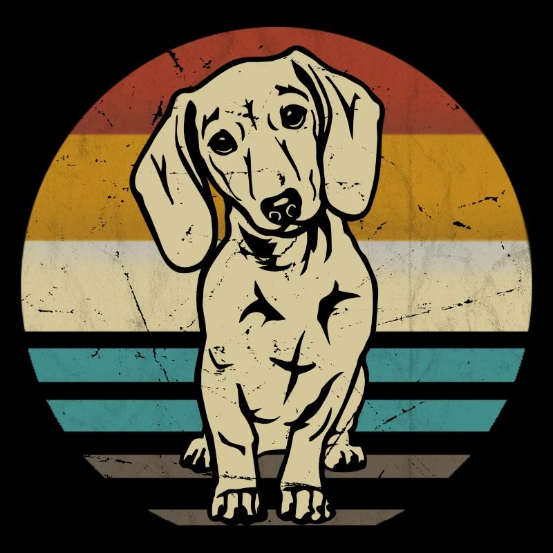 Dackel Hund retro