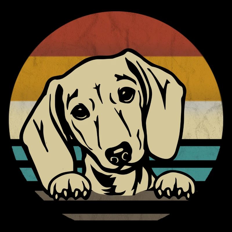 Dackel Hund Rasse Dachshund Teckel 70er 80er retro