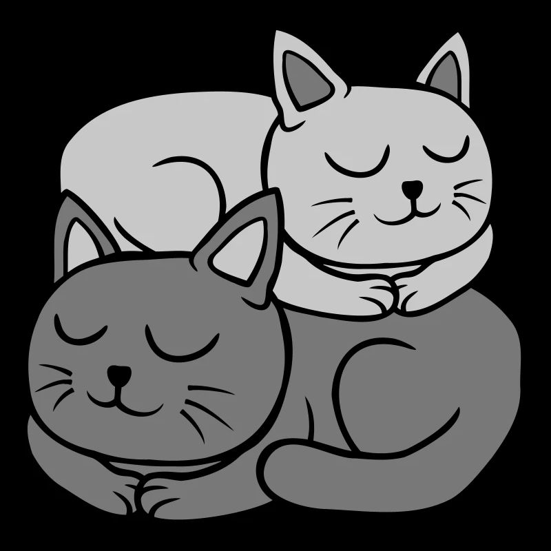 2 cats sleep on each other