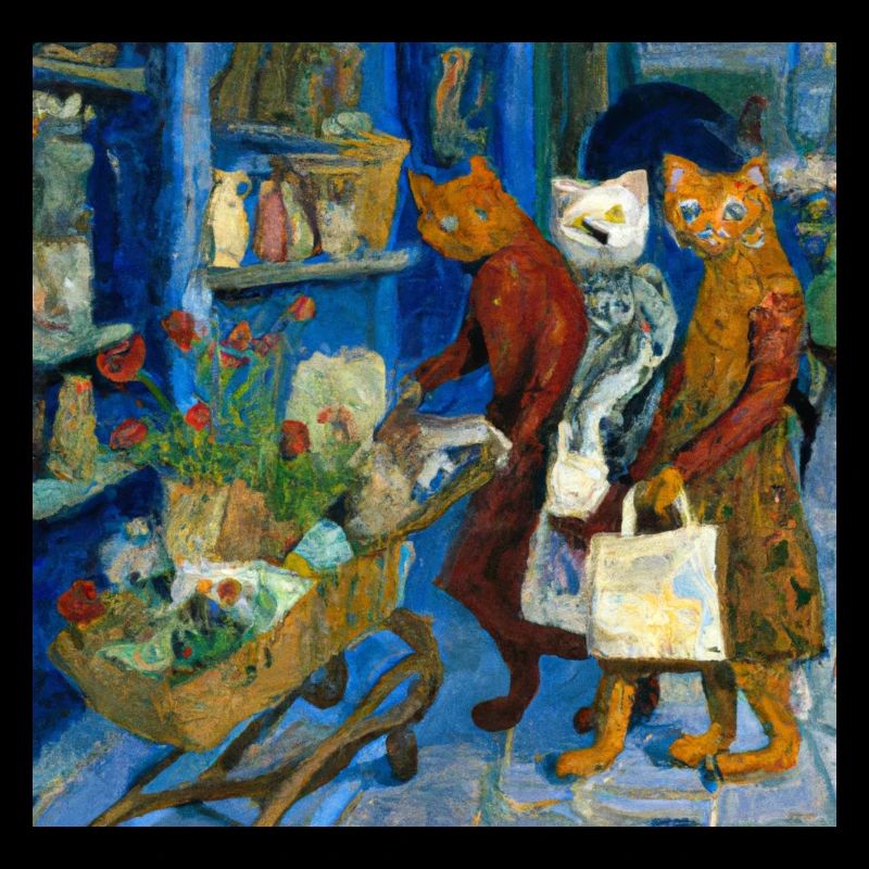 Chats dans le style Van Gogh 2