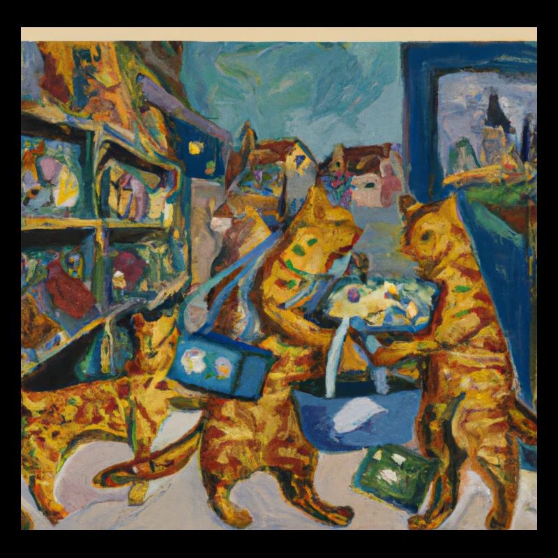 Katzen im Van Gogh Stil 3