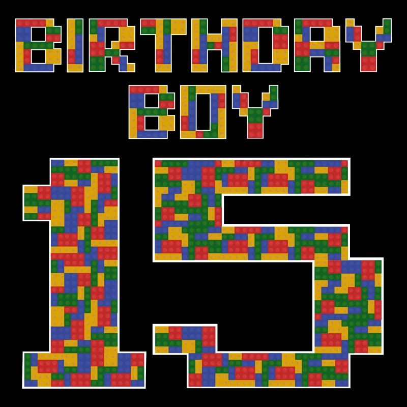 Cute 15th Birthday Gift 15 Year Old Block Building