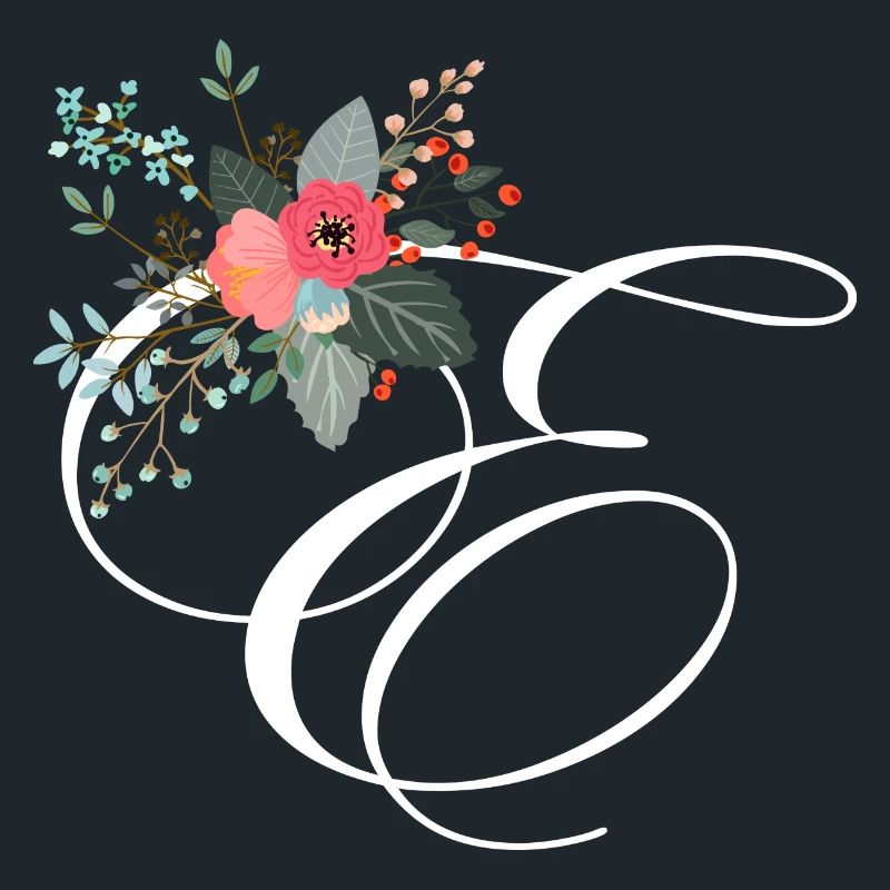 Lettre e fleuris