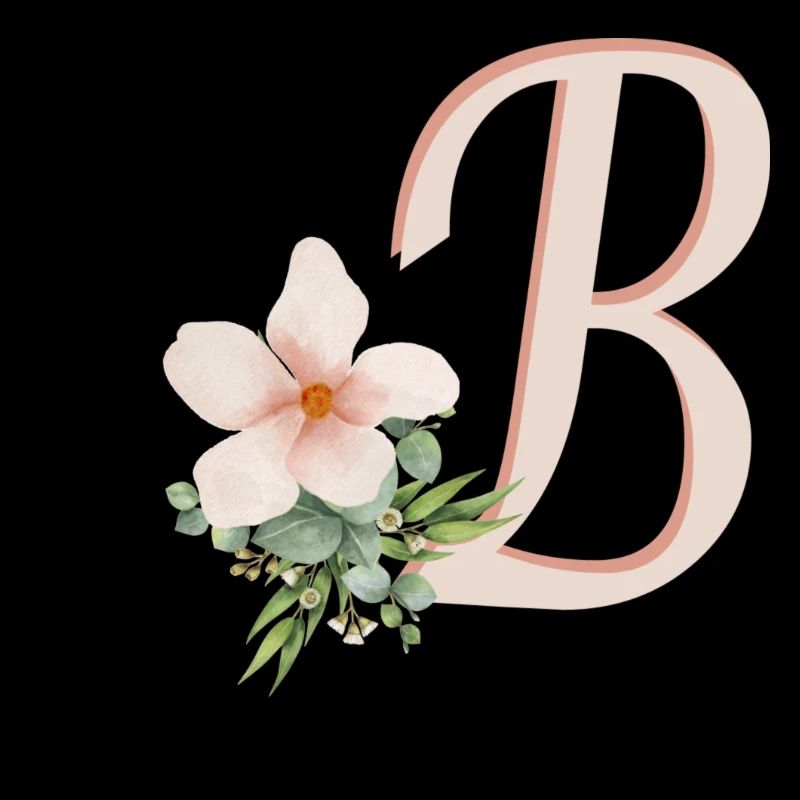 Lettre B avec fleur