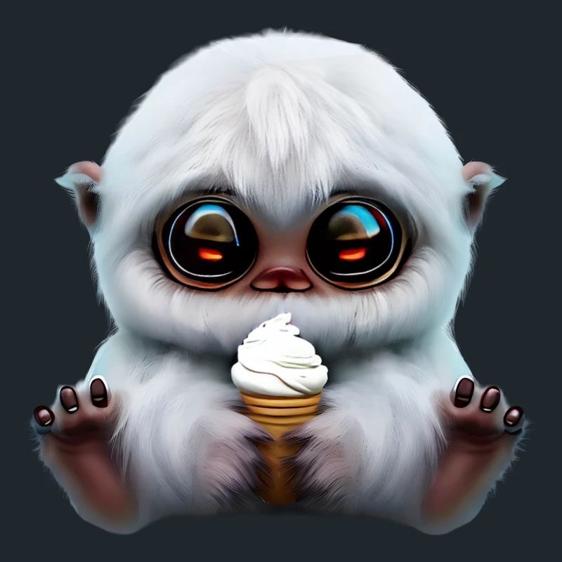Yeti avec de la crème glacée molle