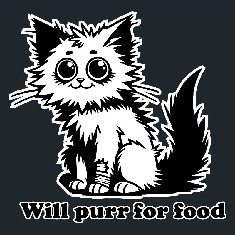 Chat sans abri - Will ronronnera pour la conception de nourriture