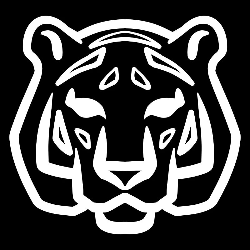 Tiger head symbol white