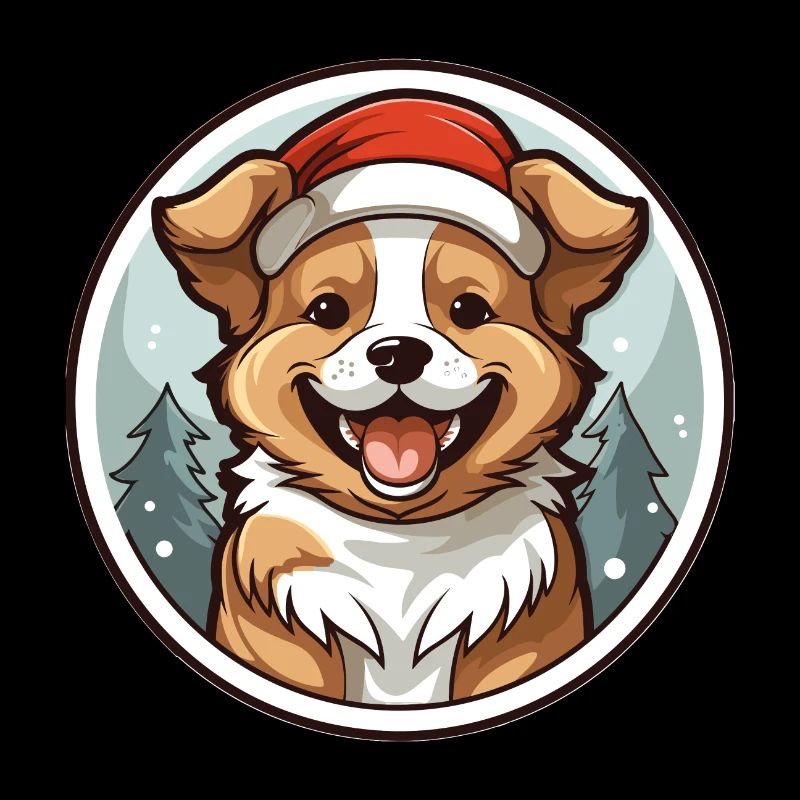 Design de Noël de chien - Style Kawaii