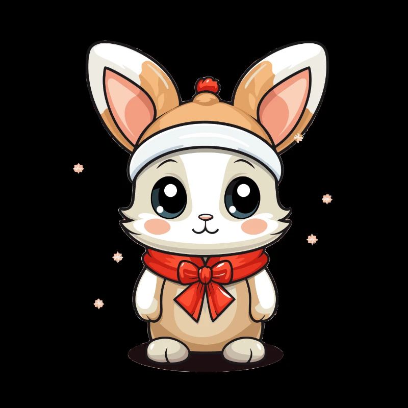 Design de Noël lapin - Style Kawaii