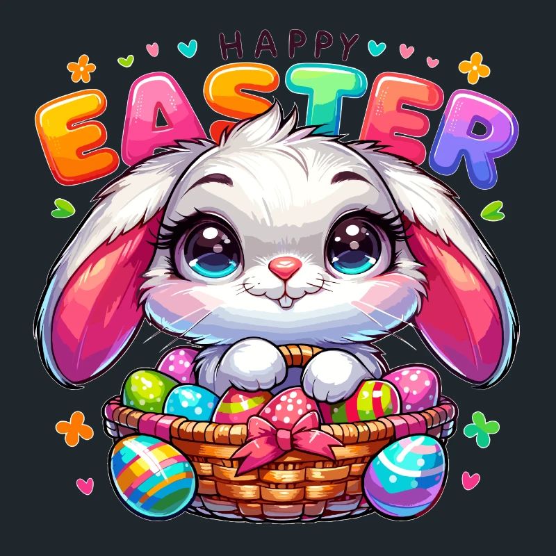 Joyeuses Pâques - Illustration de lapin de Pâques