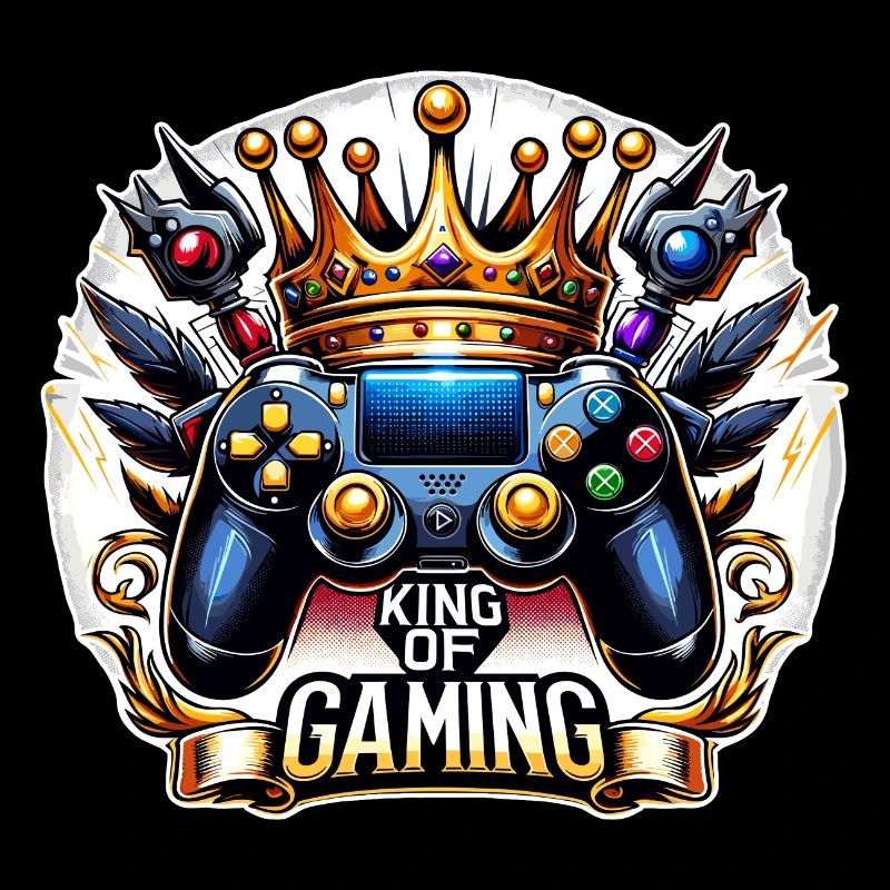 King of Gaming - Controller und Krone Illustration
