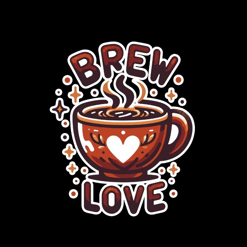 Brew Love - Illustration de tasse à café