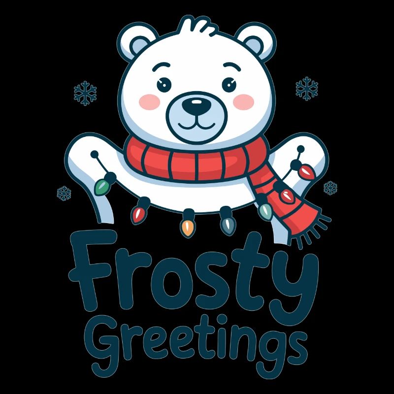 Frostige Grüße – Eisbär mit Lichterkette