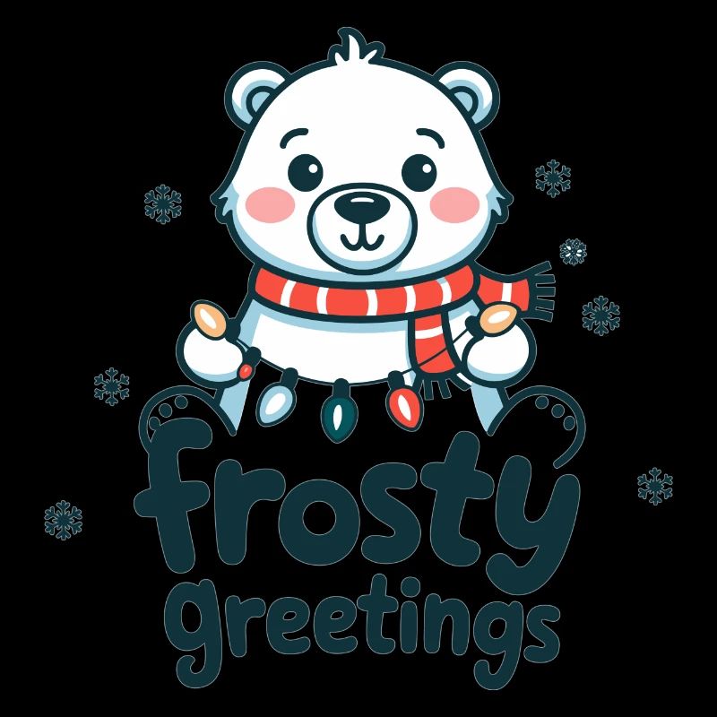 Frostige Grüße – Eisbär mit Lichterkette