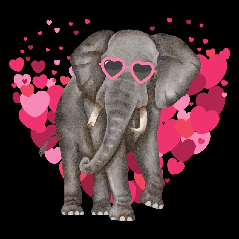 elephant hearts Valentines Day Elephant Lovers
