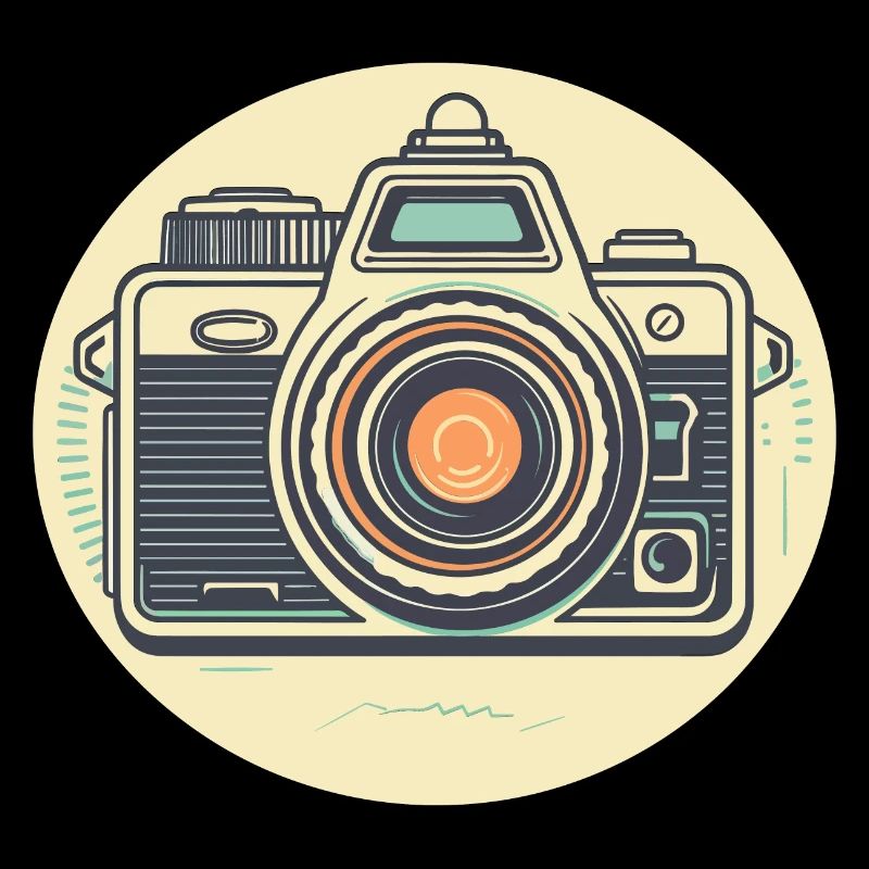 Illustration du logo rétro de la caméra