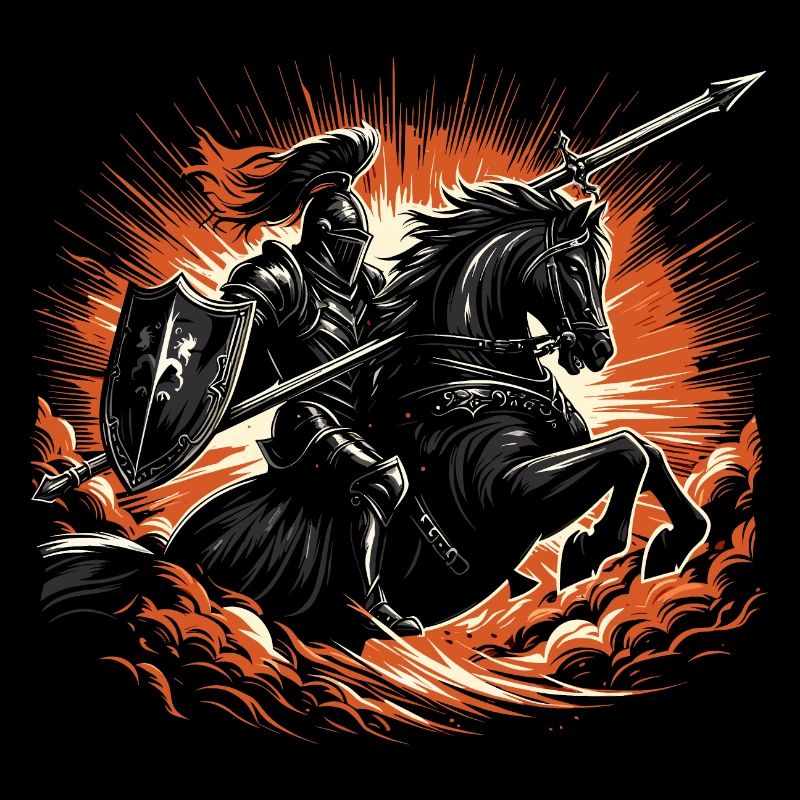 Chevalier en plein galop