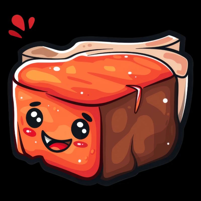 Sweet kawaii bacon with a smiling face