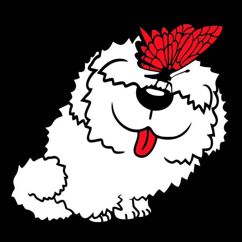 chien papillon nez mignon drôle heureux bande dessinée