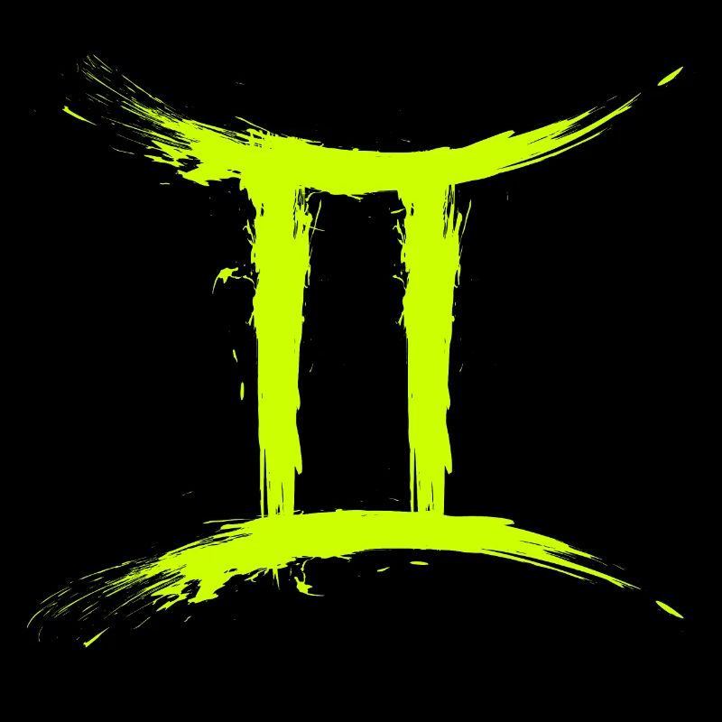 Sternzeichen Zwillinge Gelb Gemini Symbol