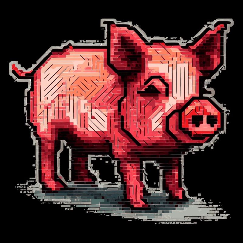 Petit porcelet comme cochon domestique dans les graphismes rétro