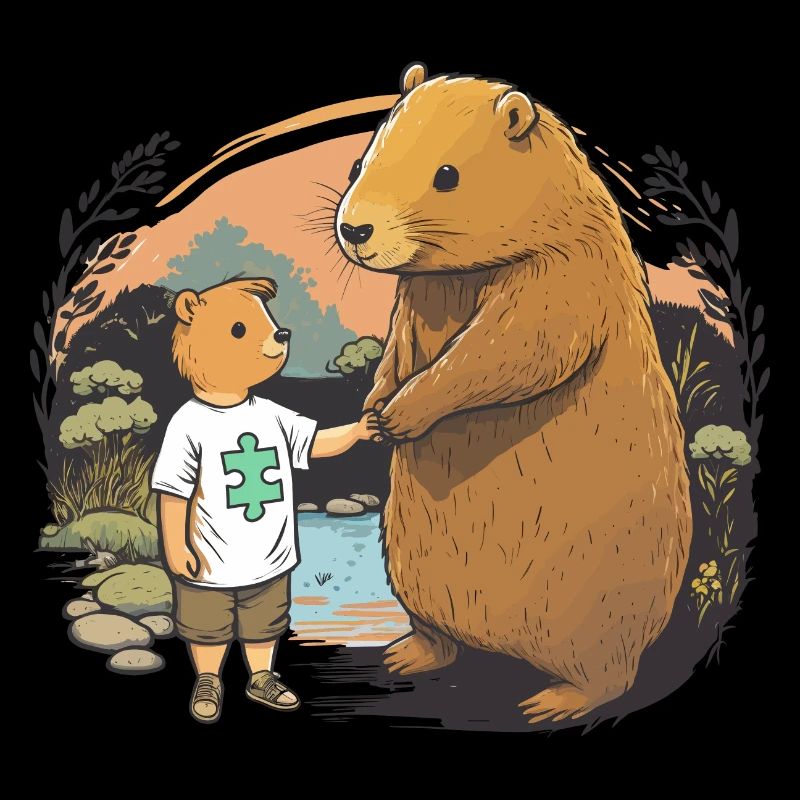 Capybara Elternteil und Austismus Zeichen