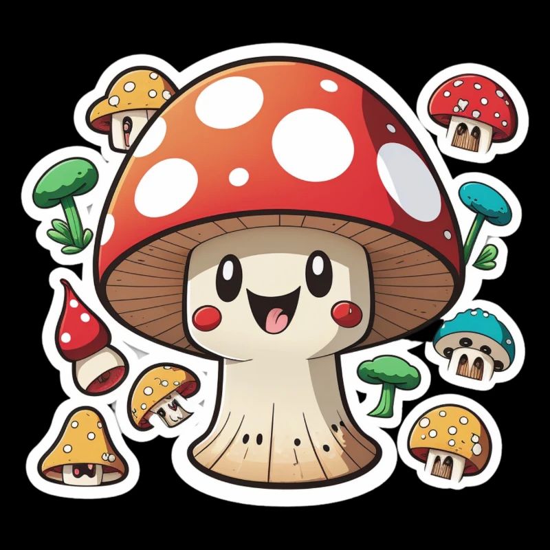 Drôle de champignon de dessin animé
