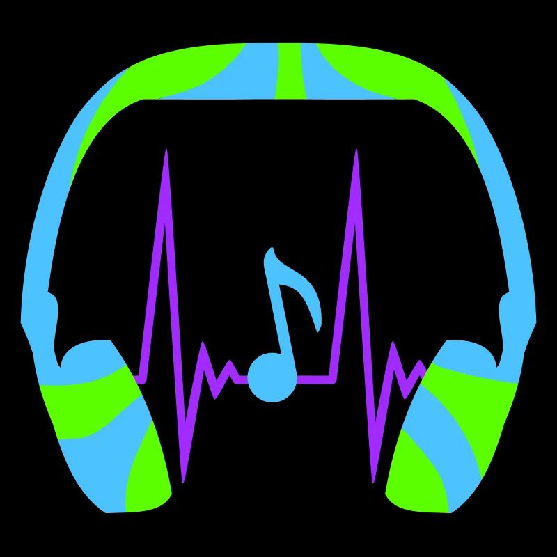Kopfhörer Note Musiknote Puls Frequenz Herzschlag