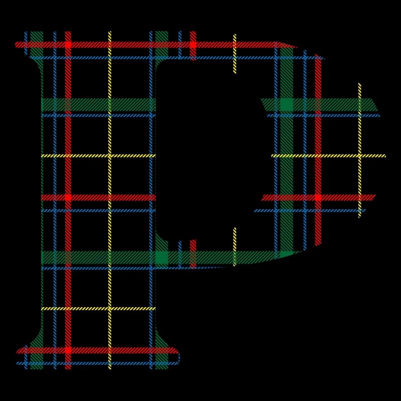 Monogramme p tartan écossais