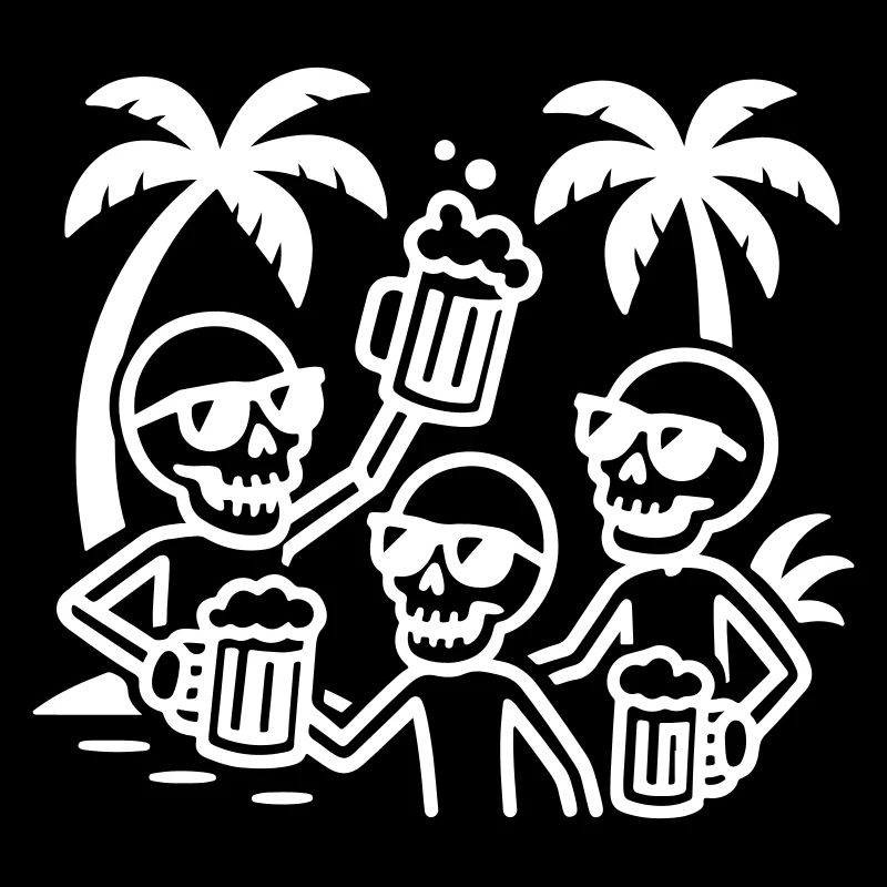 Beach Party Booze Skeleton