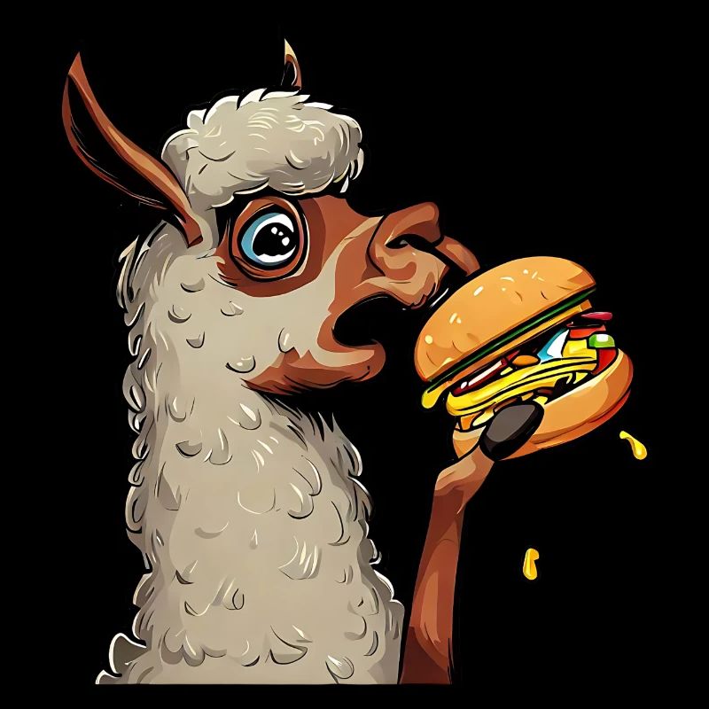 Cheeseburger essendes Lama