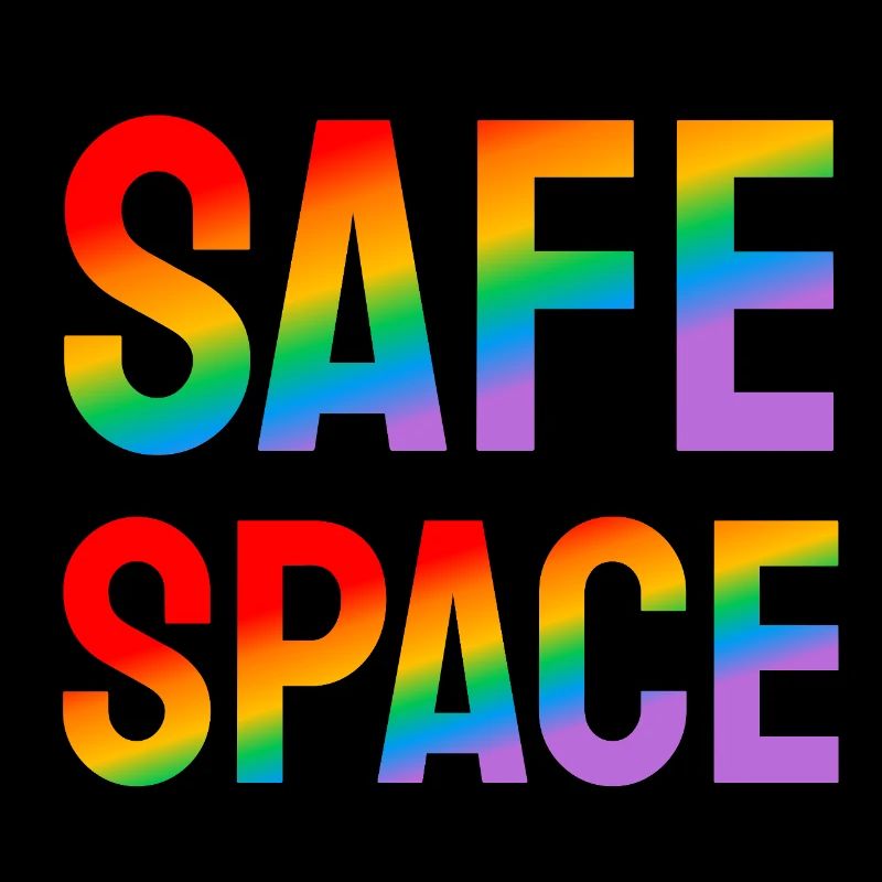 Safe space rainbow text LGBT Pride Month