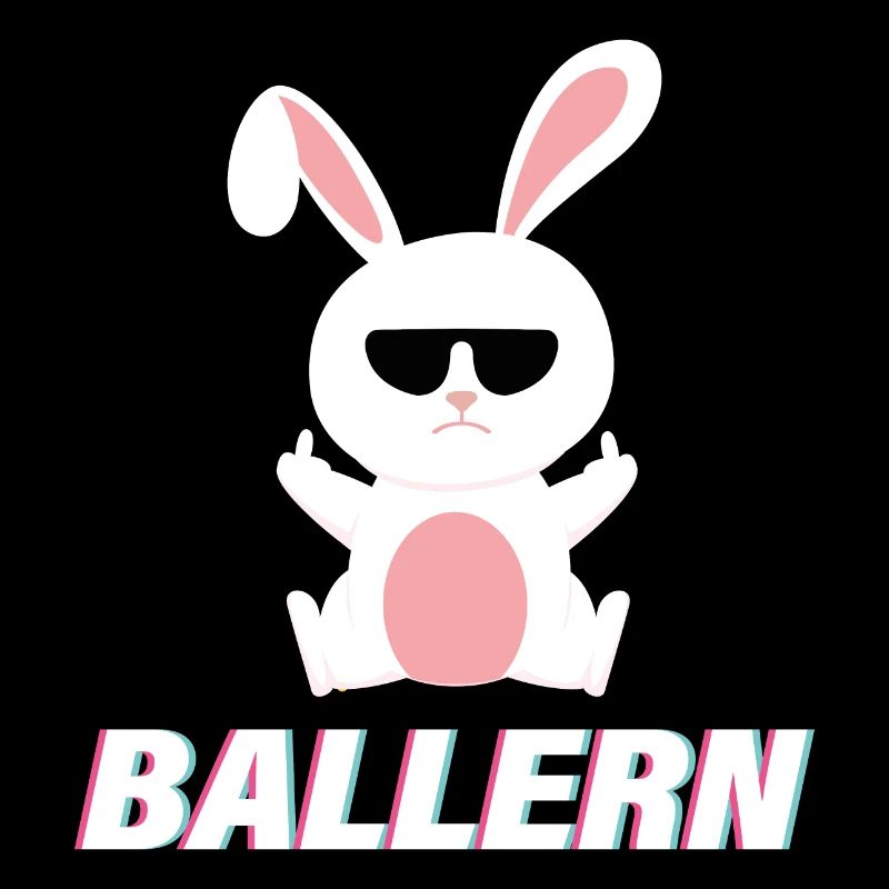 Cooler Rave Techno Hase Mittelfinger